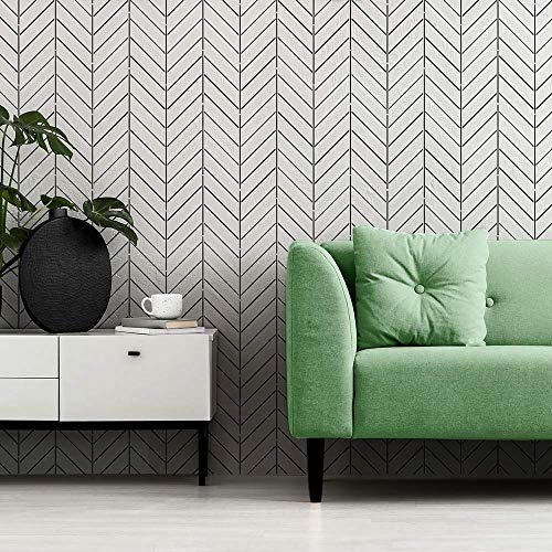 Fine Line Herringbone Wall Stencil - Geometric DIY Wall Design