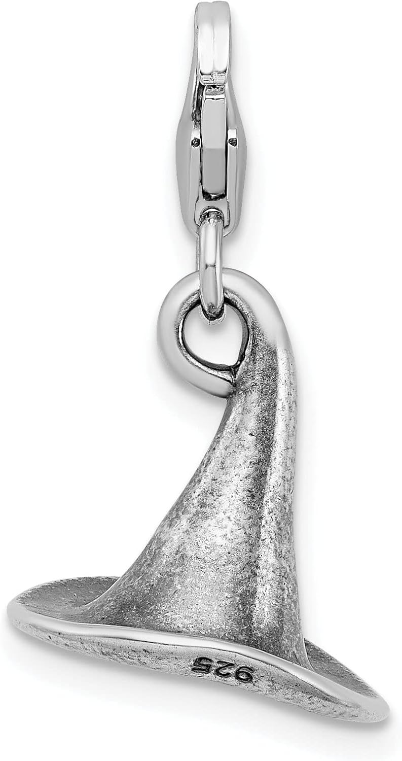 Sterling Silver Witch Hat Lobster Clasp Charm