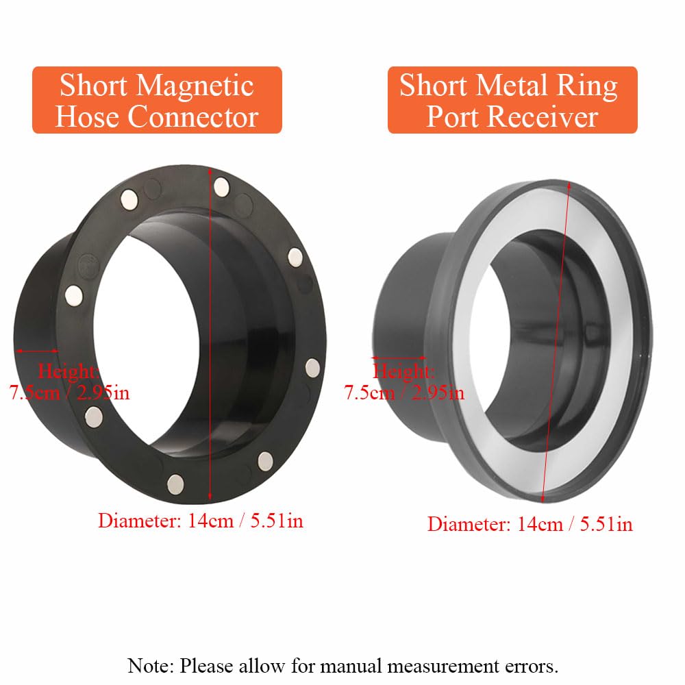 Magnetischer Absaugadapter 14cm, Schnellverschluss mit 8 starken Magneten, Universal Schlauchkupplung für Staubabsaugung an Tischkreissäge, Dickenhobel & Holzbearbeitung