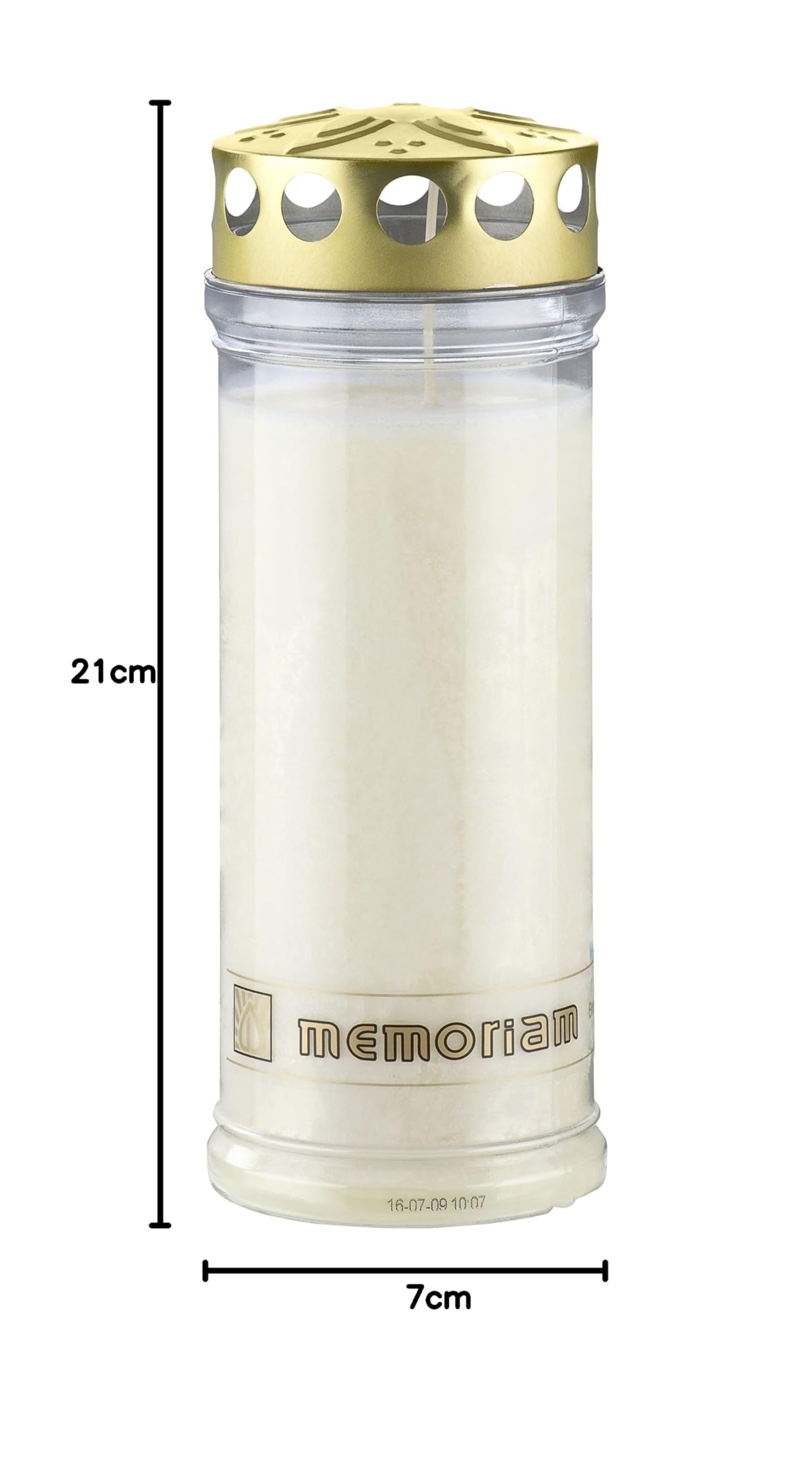 20 Stück Grablichtkerze Hell 20x7 cm - 3798 - 7 Tage Brenndauer – (Ewiglicht-Ölkerze) - Grabkerze
