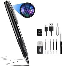 64G 1080P HD Portable Body Camera for Home Security, Rechargeable Pen Camera with Take Photos, Loop Recording, Long Battery Life Nanny Cam Ideal for Office, Indoor, Meeting, Lecture, Easy to Use