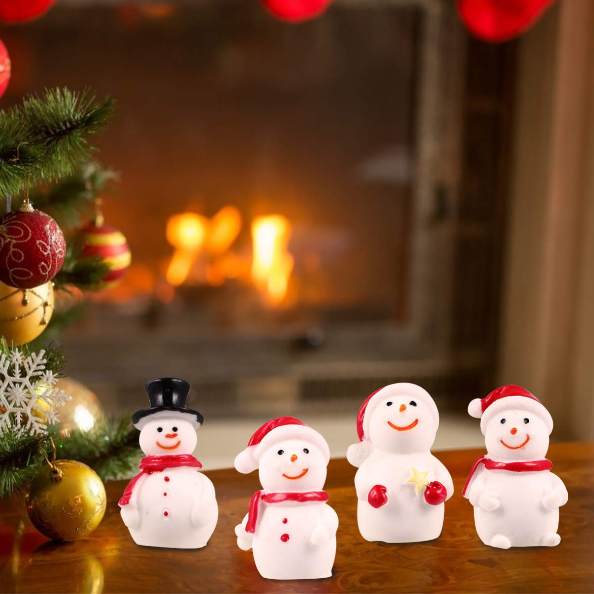 25 Figurines Miniatures De Noël En Résine - Père Noël, Bonhomme De Neige, Renne, Cloches, Sapins