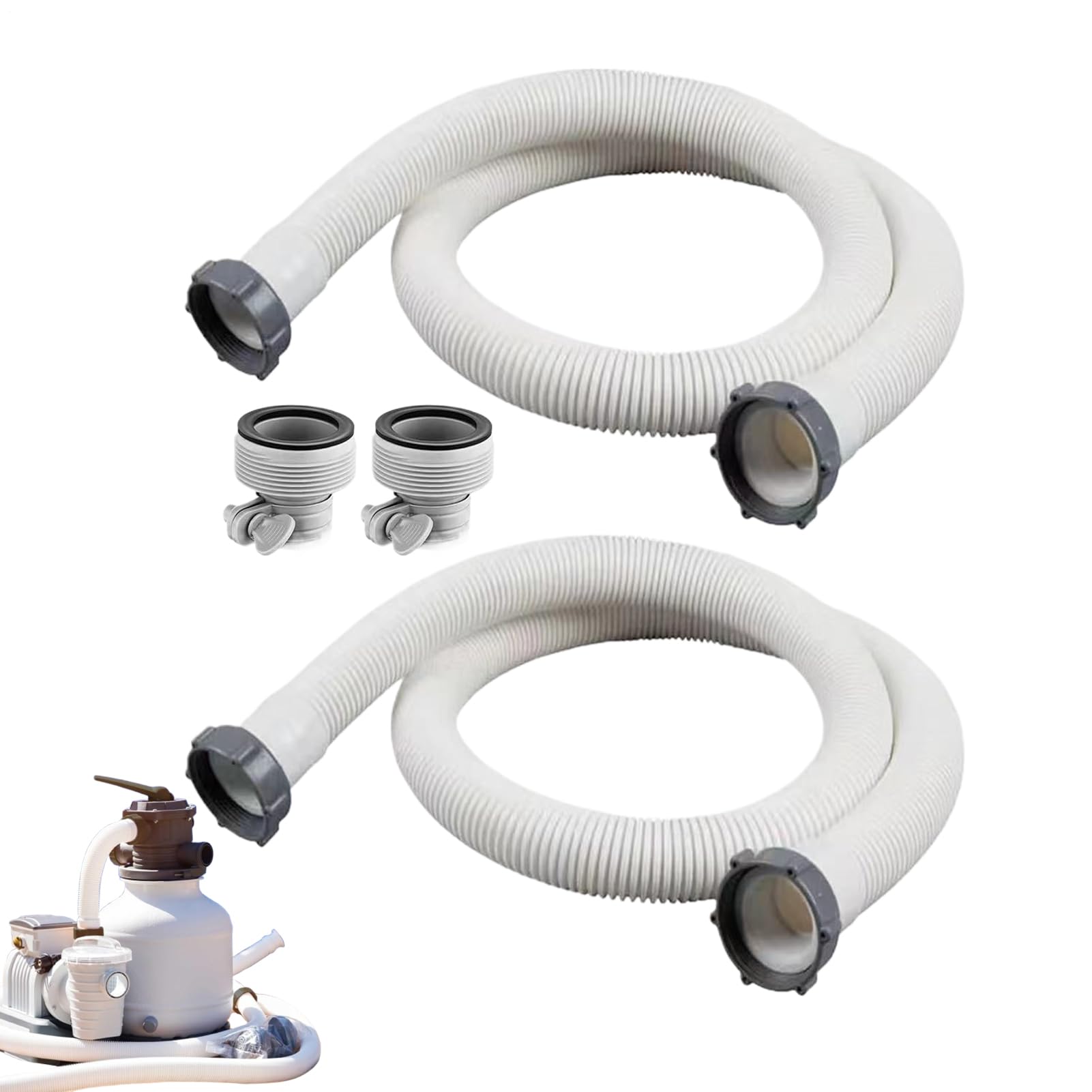 Repuesto Manguera Piscina Repuestos Resistentes 38 mm | 2 Piezas Accesorios Para Manguera Filtro Bomba Piscina para aspirar suelos, , llenado, limpieza, de agua salada, en
