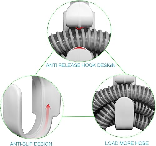 Miniatura 5 de Percha de manguera CPAP con función antidesenganche, gancho para máscara CPAP y soporte de tubo CPAP, organizador de suministros CPAP, evita enredos