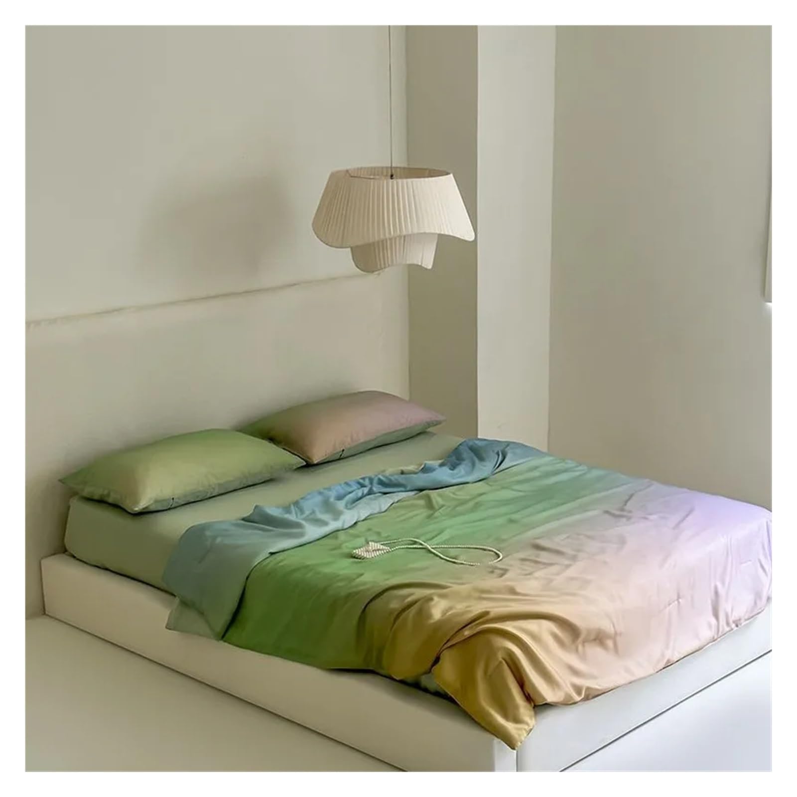 ADovz 4 pezzi queen size morbido setoso raffreddamento morbido trapuntato estivo piumino piatto lenzuolo 2 fodere Compatible with cuscini coperta sfumata viola,Lenzuola