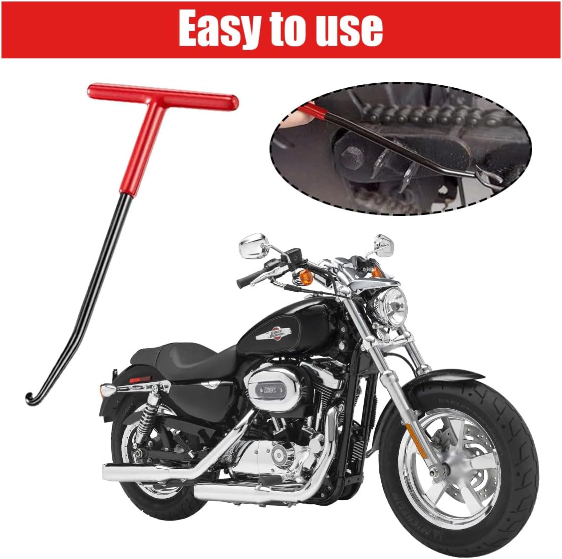 Motorcycle Exhaust Spring Hook, T Shaped Handle Exhaust Spring Hooks, Rubber Coating Exhaust Spring Puller Tool Fit for Vehicle Motorcycle Dirt Bike Removal, Installation Tool