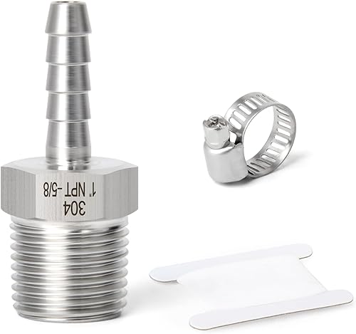 Miniatura 88 de TAISHER 1 PIEZA Accesorio de Manguera Codo de Acero Inoxidable 304 de 90 Grados - Púa de 1" x Púa de 1" para Combustible/Aire/Líquido/Gas con 2