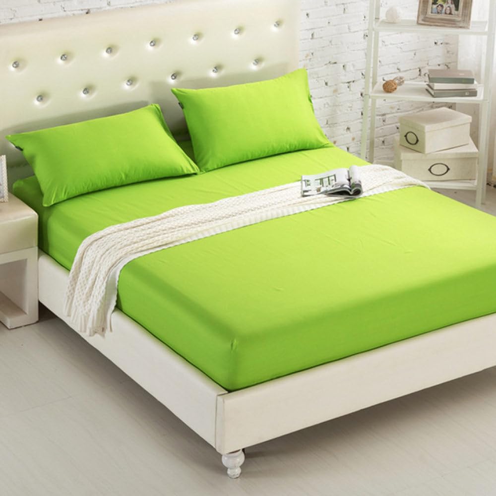 Protège-matelas vert 99x190 cm en coton brossé doux - 5