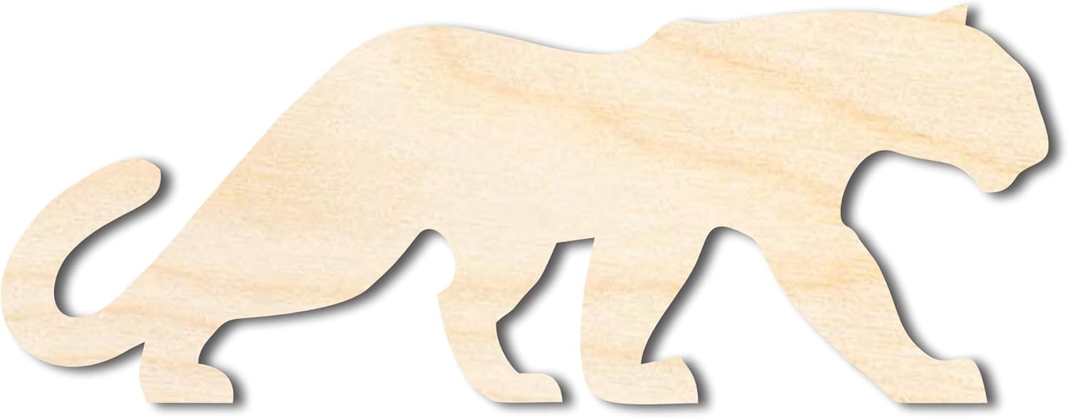 Unfinished Wood Panther Mascot Shape | DIY Craft Cutout | up to 46" DIY 16" / 1/2"