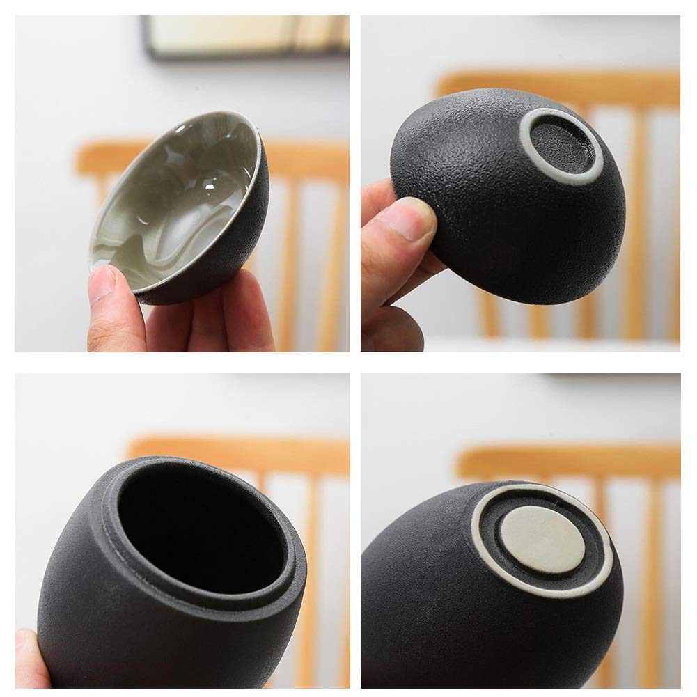 Set di 3 Pezzi per sakè in Stile Tradizionale retrò in Porcellana Artigianale, Set di Bicchieri da Vino per Servizio di sakè Caldo/Freddo, Ideale per sakè