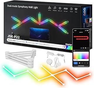 VKTEKLAB LED Smart Glide Wall Line Light, WiFi RGB LED Wall Light for Gaming Room, 16M+ Colors, Music Sync, Compatible wit...