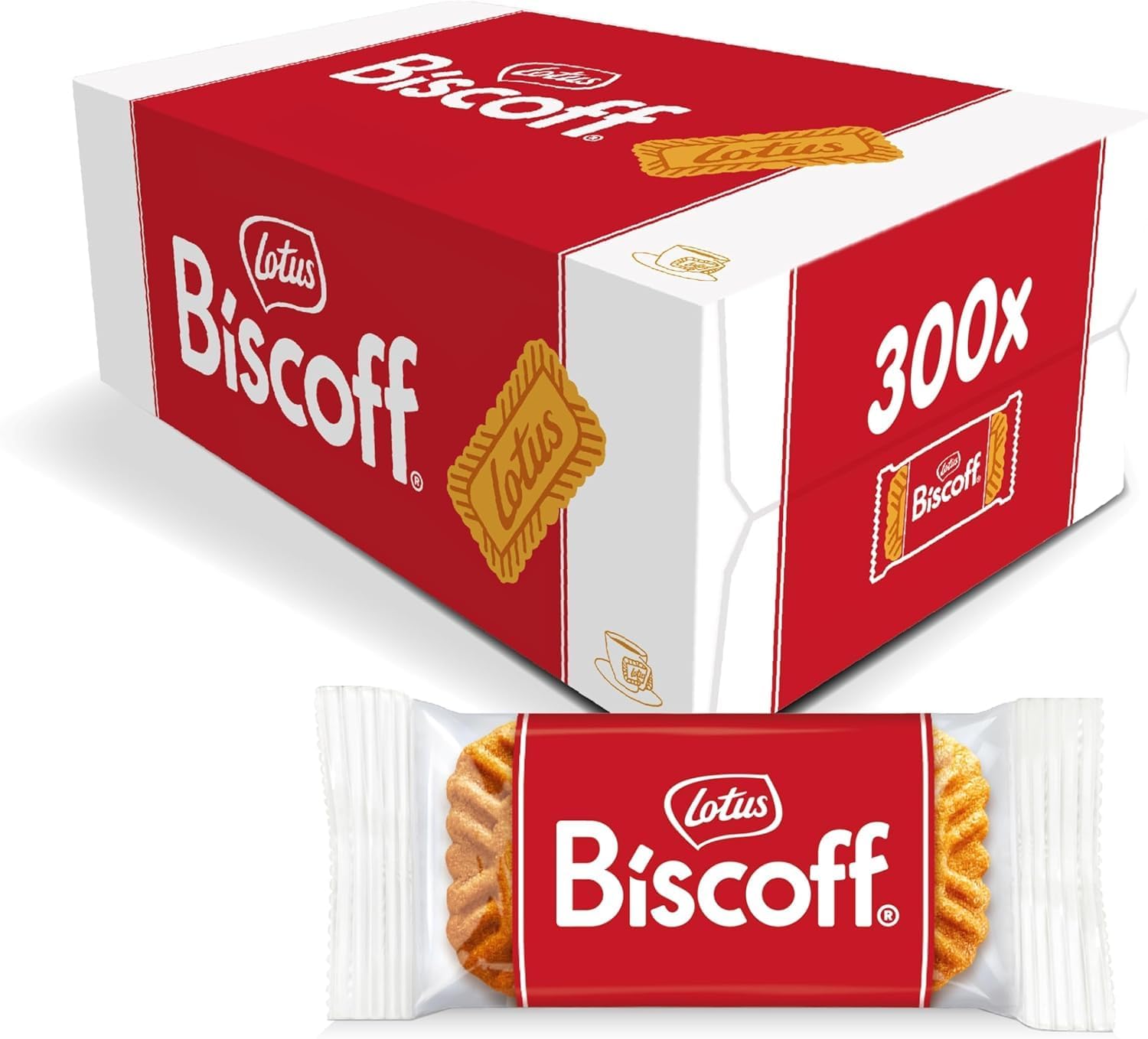 Lotus Caramelised Biscoff Individually Wrapped Biscuits (300 Per Box)