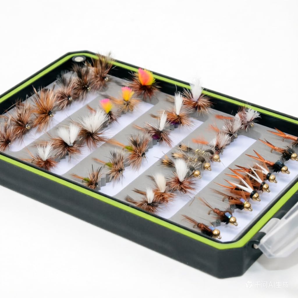 Fly Fishing Assortment with Waterproof Fly Box
