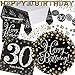 45 pièces party set de * Sparkling Celebration * pour le 30e Anniversaire/Fête/avec assiette + Gobelet + Serviettes + Nappe + confettis + Guirlande//Party Set de thème Devise Trente