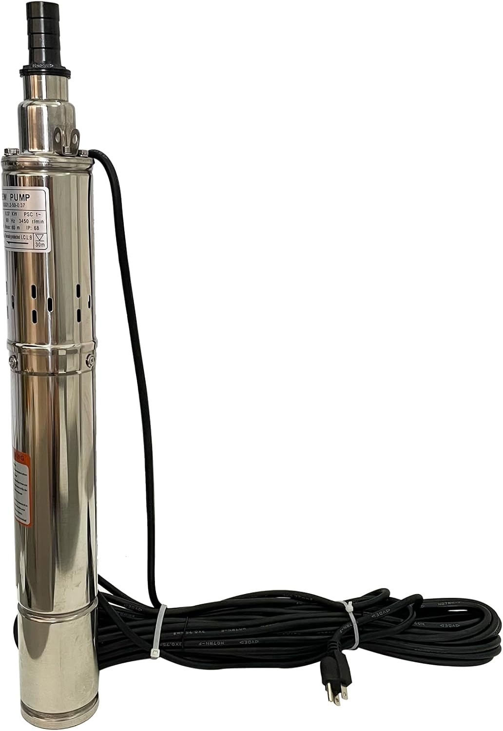 3 inch Electric Deep Well Pump 0.5HP 110V Stainless Steel Deep Well Pump Rotational Speed 3450r/min Suction Pump for Irrigation Household Industry