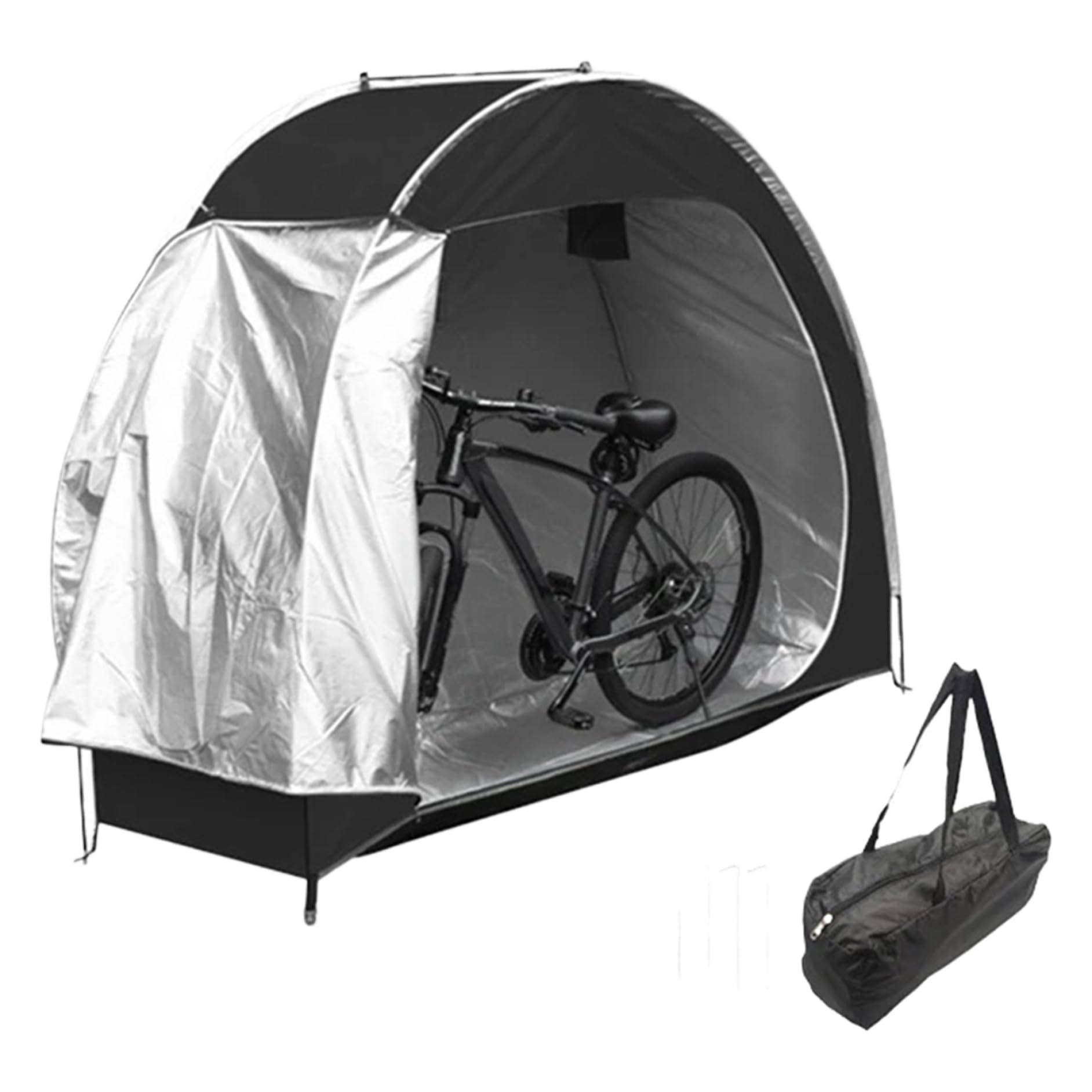 Tienda de campaña para bicicleta con cubierta de lluvia y ventana de almacenamiento exterior