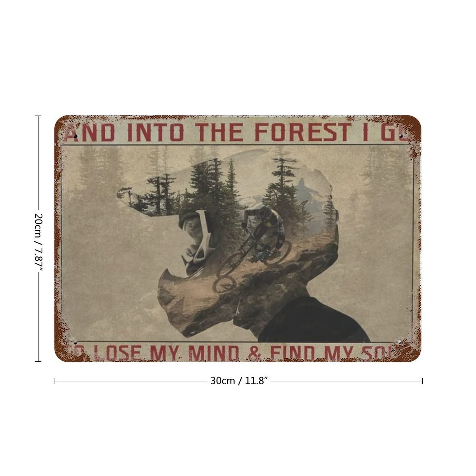 Targa in metallo con scritta Hunting and Into The Forest I Go to Lose My Mind