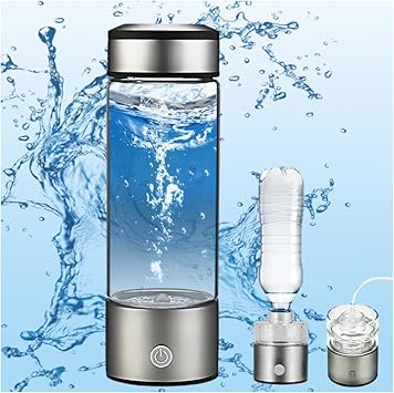 Hydrogen Water Bottle Generator,Portable Hydrogen Water Ionizer Machine, Hydrogen Water Pitcher with New PEM/SPE Technology,Hydrogen Rich Water Glass Health Cup for Home Travel420ML