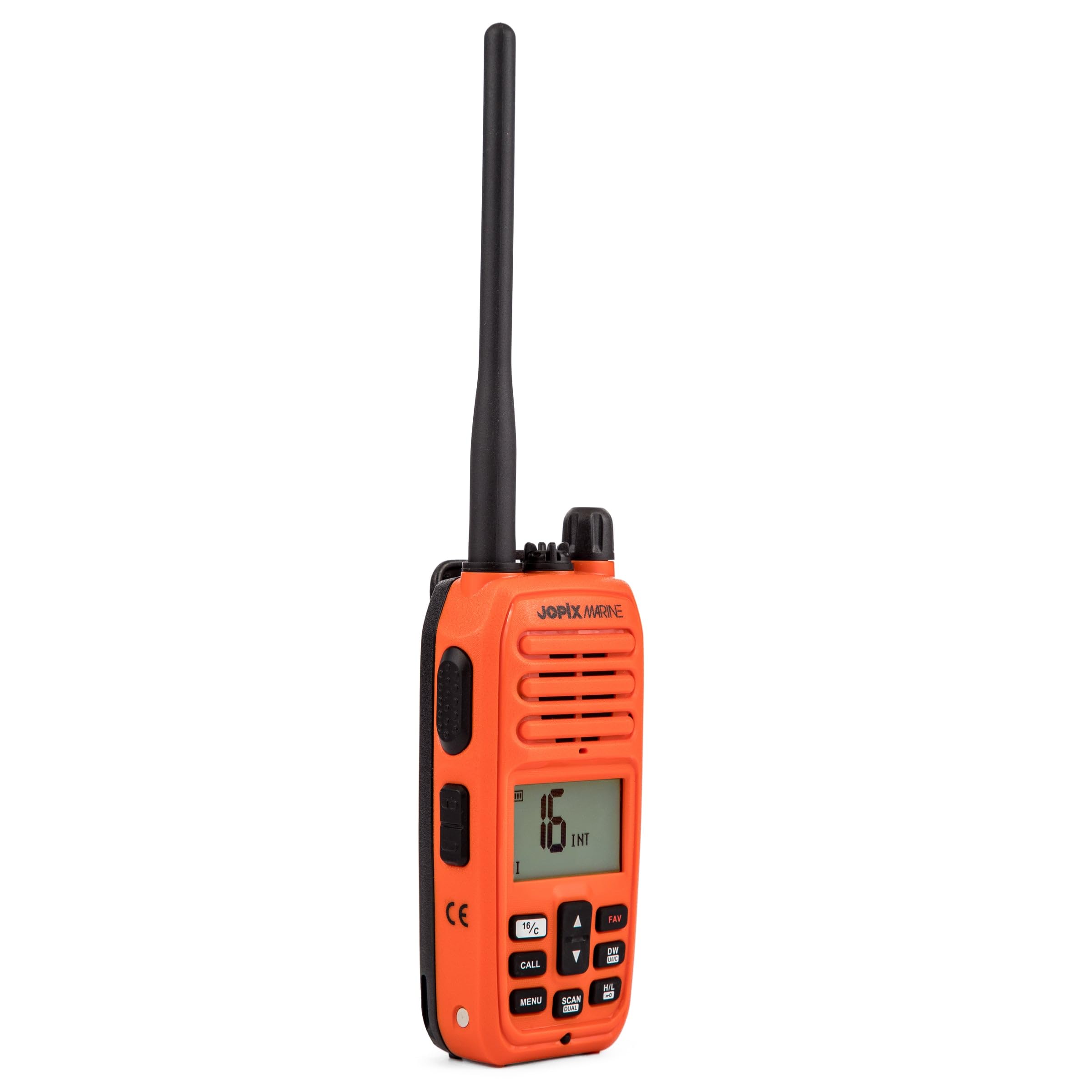 Jopix Marine 616P Arancione Walkie-Talkie Marino VHF Galleggiante, Impermeabile IP67, Potenza 5W, Riduzione Rumore NCR, Schermo LCD Multicolore, Omologato Marina Mercante