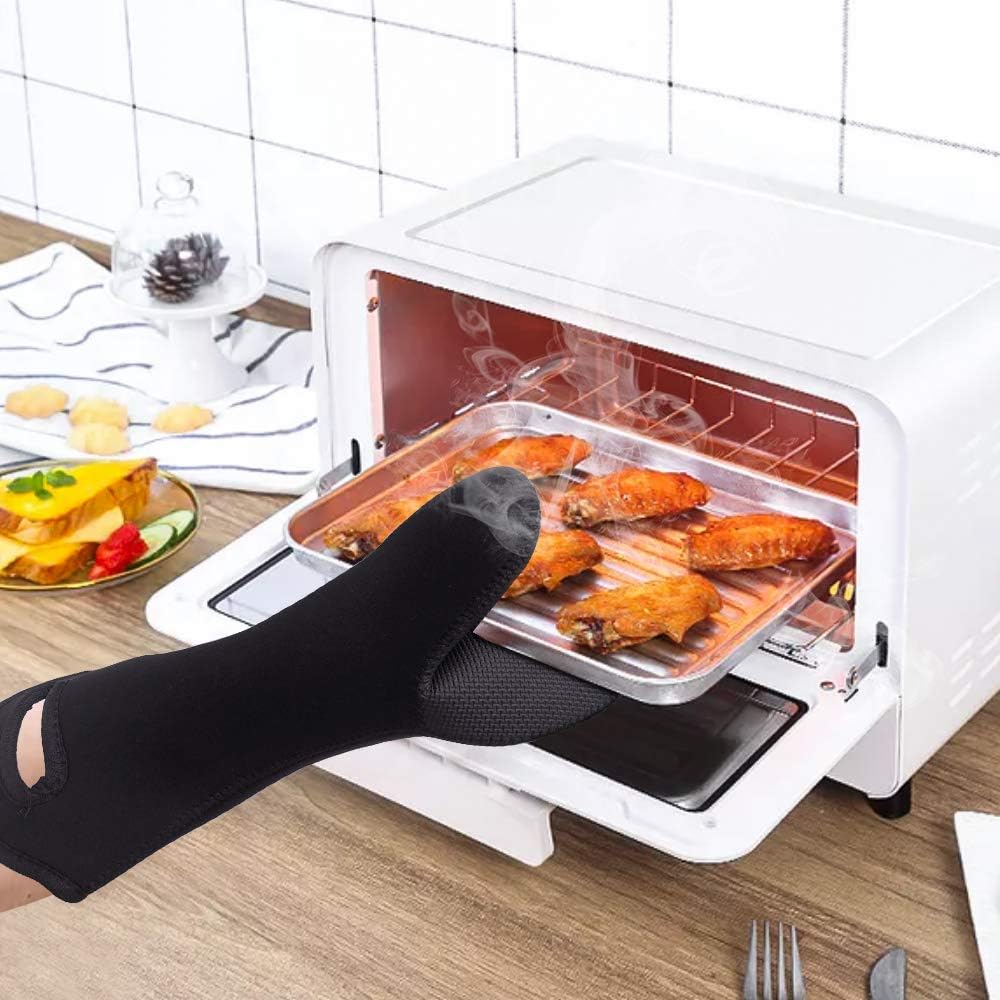 Ofenhandschuhe Hitzebestandige Backhandschuhe Lang Topfhandschuhe Rutschfest Backofen Handschuhe Allgemeine Kuche Handschuhe Fur Manner Und Frauen Geeignet Fur Backofen Backen Mikrowelle Schwarz