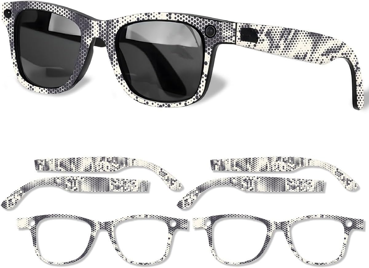 Adhesive Decorative Sticker for Ray-Ban Wayfarer Gen1/Gen2 Large-Sized Frame (Brown Camouflage)