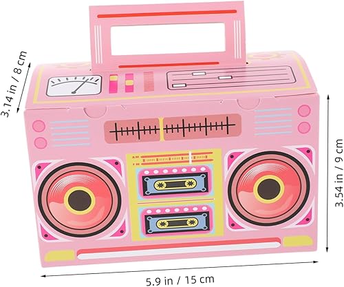 Miniatura 2 de Baluue 12 cajas de dulces con cinta de cassette retro, cajas de recuerdos de fiesta musical para celebraciones temáticas para regalos de cumpleaños