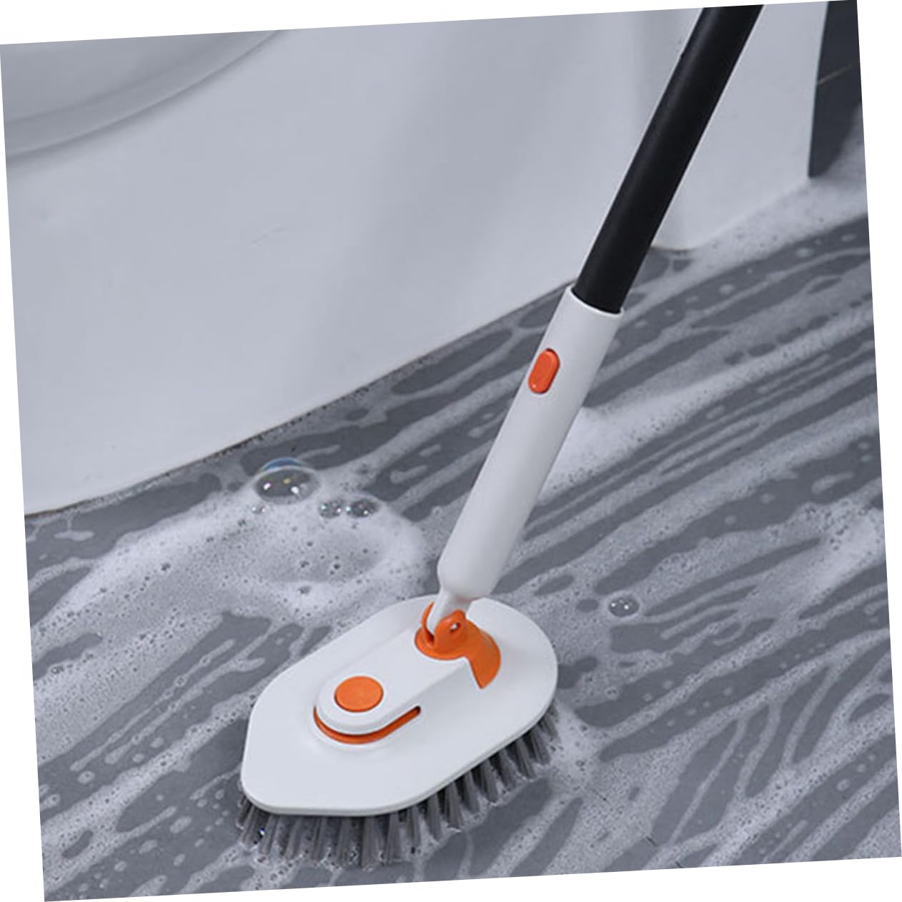 Mikinona 1 Juego Cepillo de Limpieza de Baño Multifuncional con Mango Desmontable Escobilla para Azulejos y Grietas Completo con Cabezal de Cepillo y Repuestos Herramienta para Limpieza de
