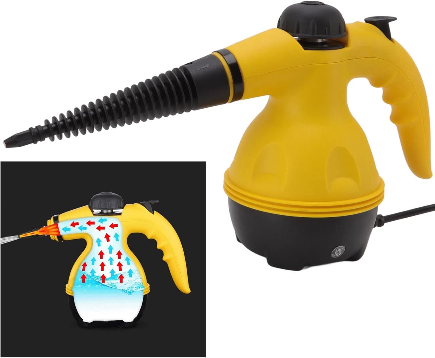 Handheld Steam Cleaner for Home, 1000W Pressurized Steam Cleaner with 9Pcs Accessories, Multi-Purpose Portable Deep Steamer for Cleaning Windows, Couch, Car, Grout, Grime, Grease