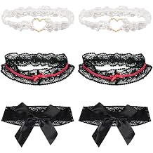6 Pcs Lace Thigh Garters for Women, Elastic Bridal Wedding Garter Set, Sexy Leg Ring Harness for Party Cosplay