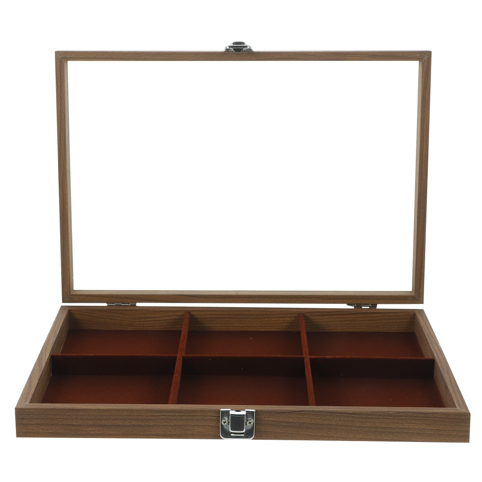 Beaupretty Joyero de Madera de Seis Compartimentos con Tapa Transparente