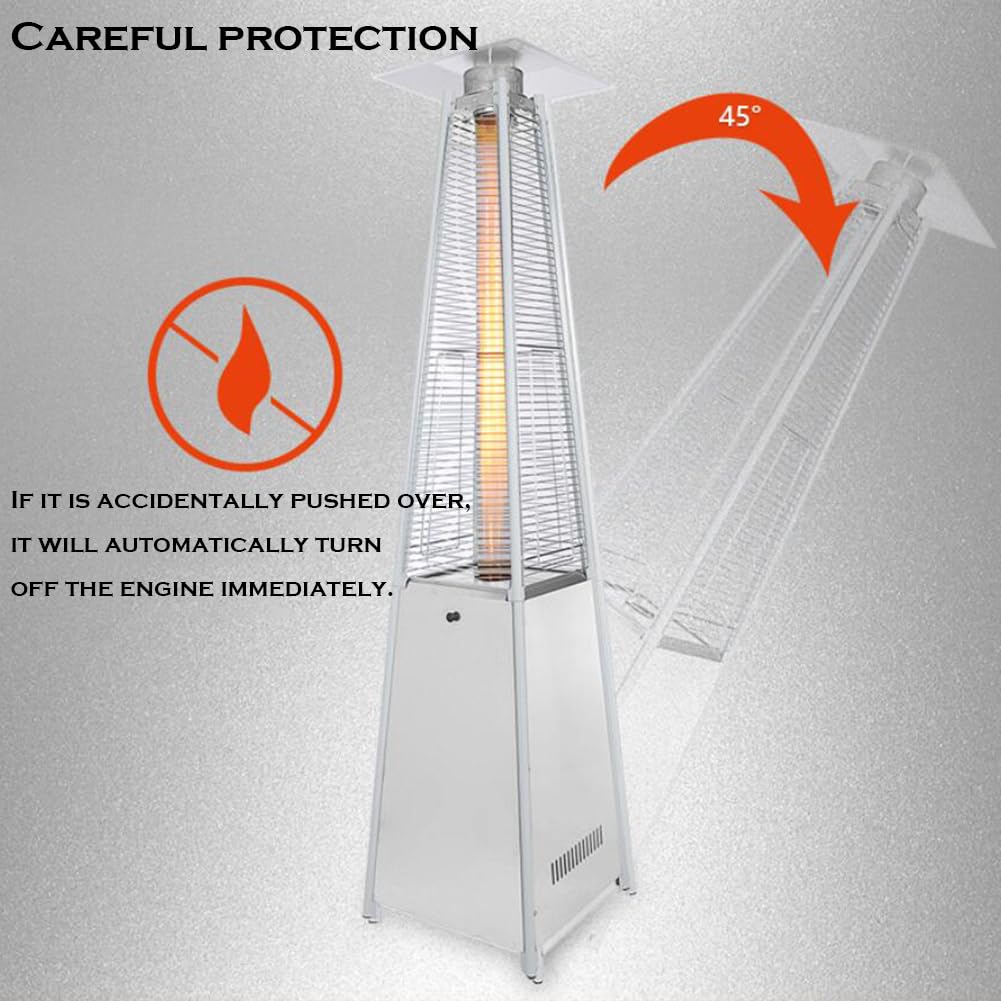 Riscaldatore Esterno, Riscaldatore Del Patio, Riscaldatore Di Propano Piramide, Riscaldatore Di Fiamma Del Tubo Di Vetro in Quarzo Per Feste, Cortile, Giardino, Decorazione,