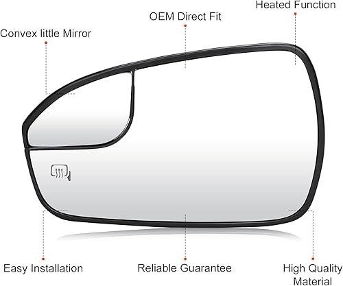 Miniatura 5 de Espejo lateral izquierdo del conductor de repuesto para Ford Fusion 2013, 2014, 2015, 2016, 2017, 2018, 2019, 2020, repuesto DS7Z17K707F