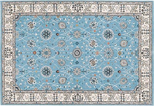 ラグナ 160x230cm 長方形 ライトブルー トルコ製 ラグ マット