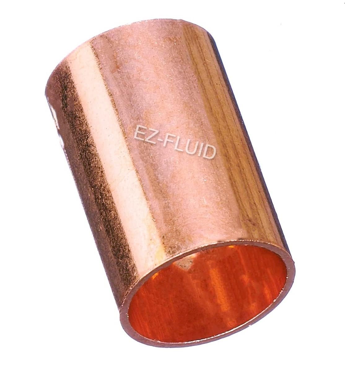EZ-FLUID 4" Plumbing C X C LF Copper Slip Coupling Pressure Fitting Without Stop, Sweat Solder Connection Connector End Repair Coupler, Residential, Commercial (1)