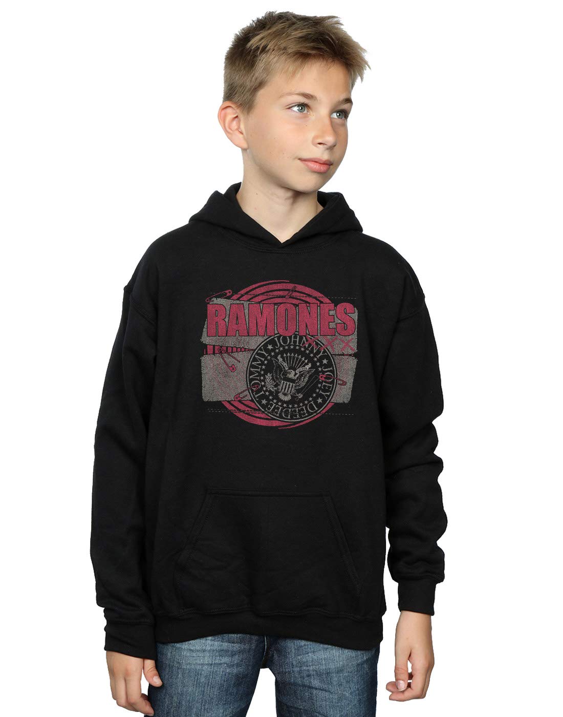 Absolute Cult Boys Black Ramones Punk Patch Hoodie 5-6 Years