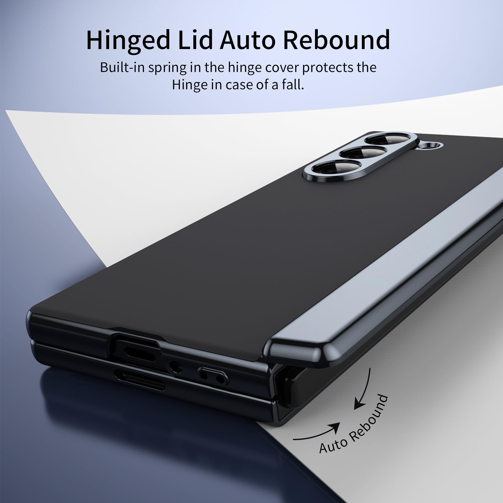 COQUE Funda para Samsung Galaxy Z Fold 5 z [Protector de Pantalla] [Cubierta de Bisagra] [Diseño Delgado] Funda Plegable Esmerilada Galvanizada para Samsung Galaxy Z Fold 5 - czarny