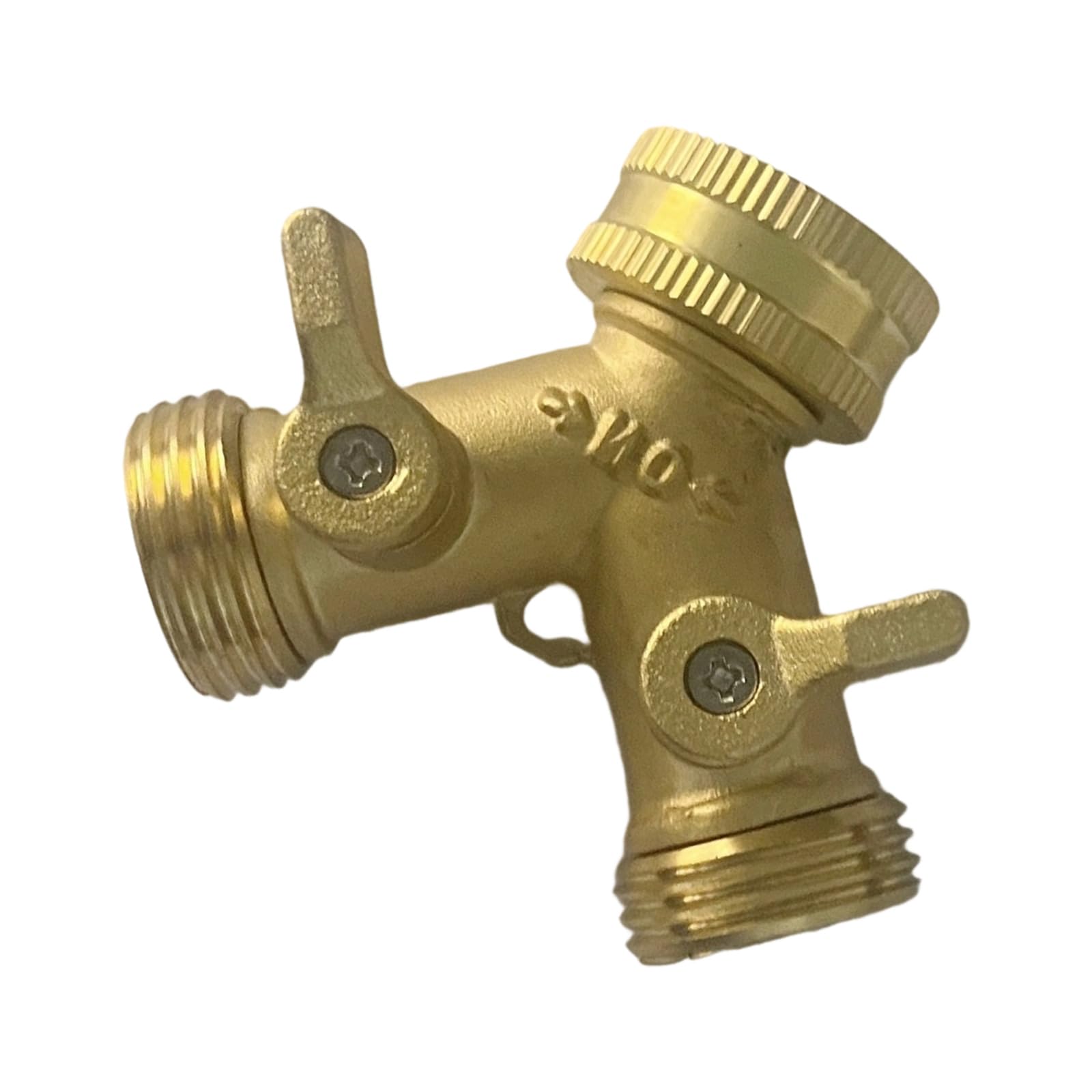 Hzbb Silk Teeth C Resistant 3 / 4Inch Heavy Duty Brass Y Splitter Connector For Garden Hose Irrigation Systems All Brass Irrigation Connector