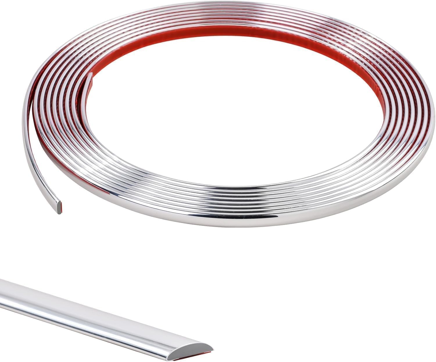 8M Silver Flexible Moulding Trim,Self-Adhesive Decorative Edging Strip for Tile, Wall, Mirror, Ceiling, Floor, Panel, Cabinet，Peel and Stick PVC Mirrior Frame Trim,10MM — image 1