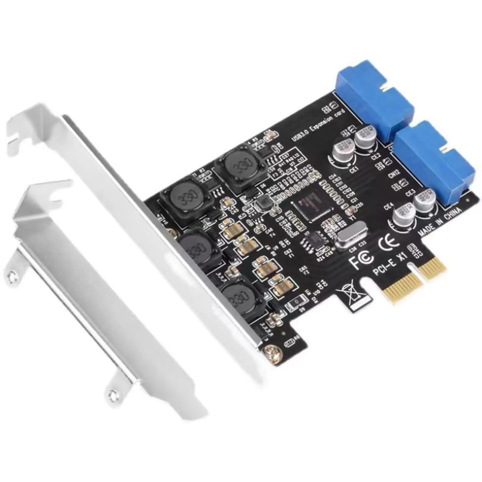 DIY 5Gbps Expansion Adapter Card PCIE to Internal 2 Port 19Pin for PC