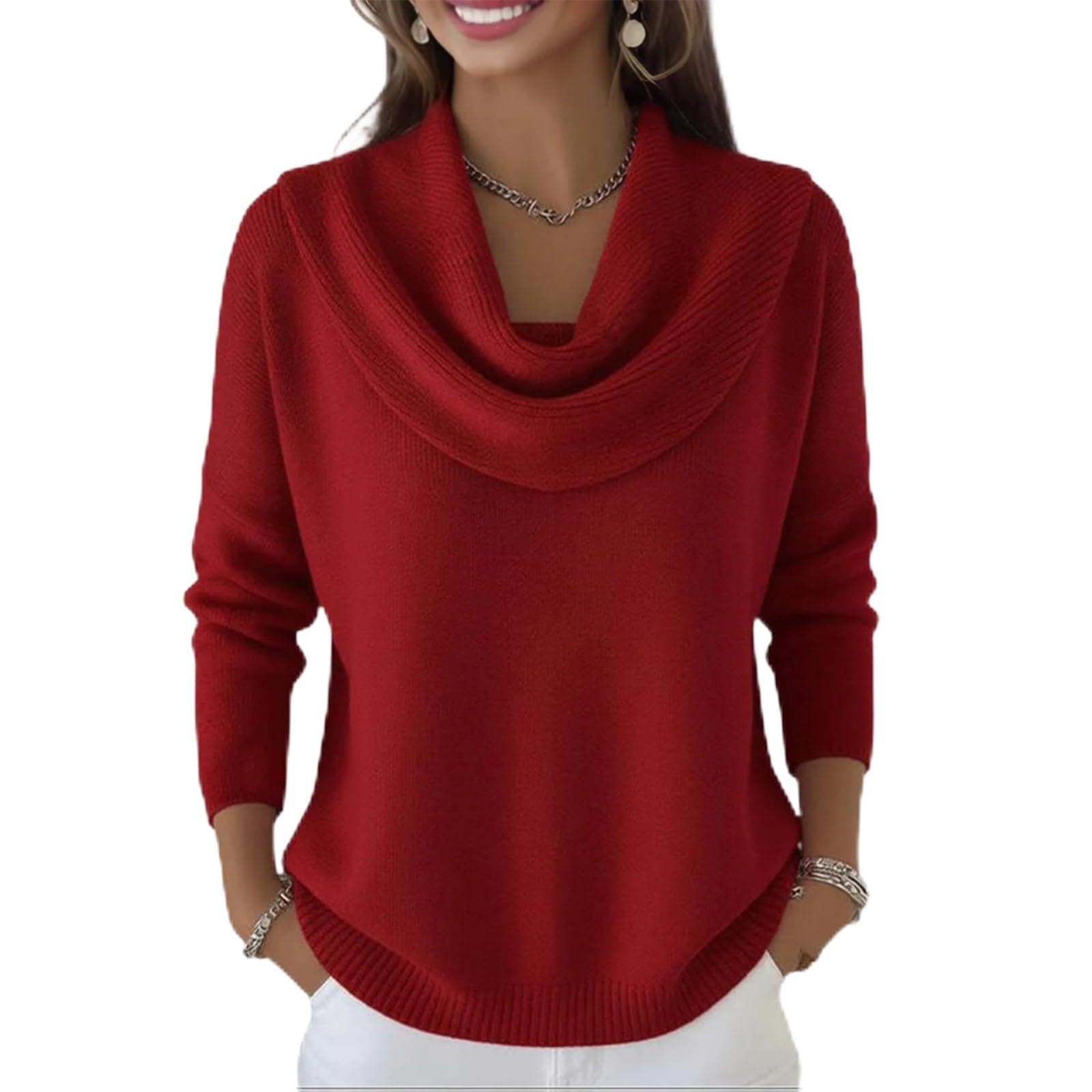Sweater for Women 2025 Casual Loose Sweaters Fall Fashion Cowl Neck Long Sleeve Trendy Pullover Knit Winter Clothes