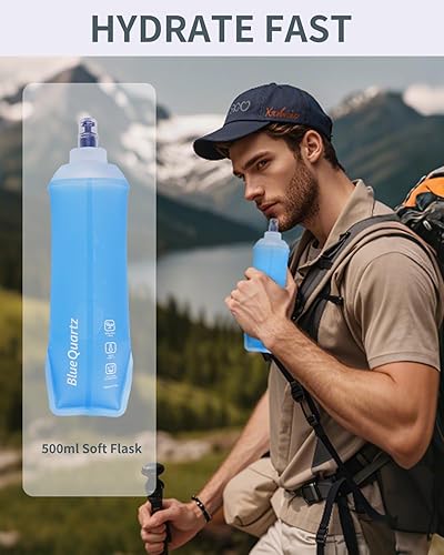 Miniatura 2 de Blue Quartz Mochila de senderismo, resistente al agua, ligera, plegable, para viajes, camping, al aire libre, Gris, Mochila de senderismo con frasco