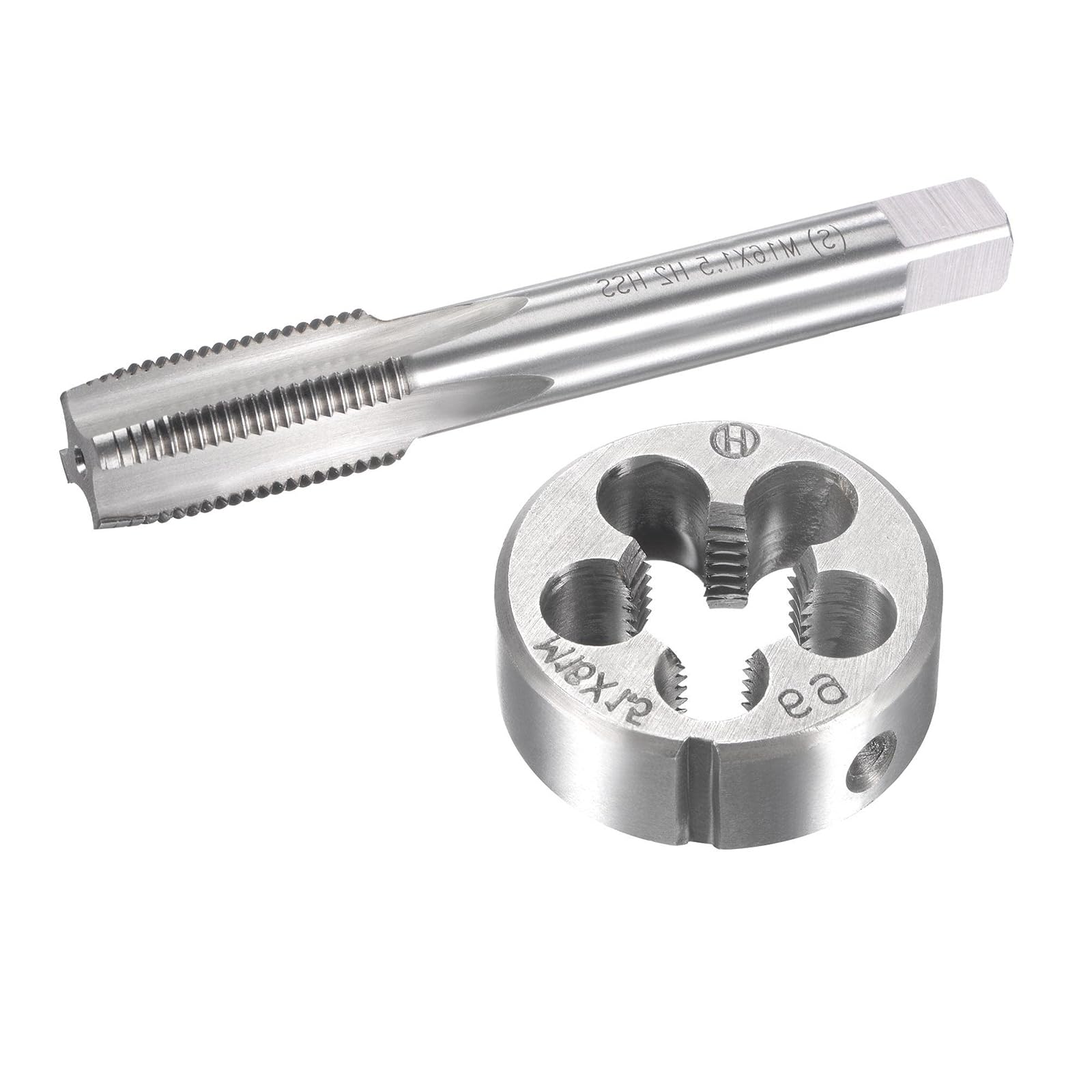 MACHSWON M16x1.5mm Metric Tap and Die Set,Machine Thread Screw Tap with Round Threading Die,Tap & Die Kit for Nut Screw Bolt Thread Repair — image 1