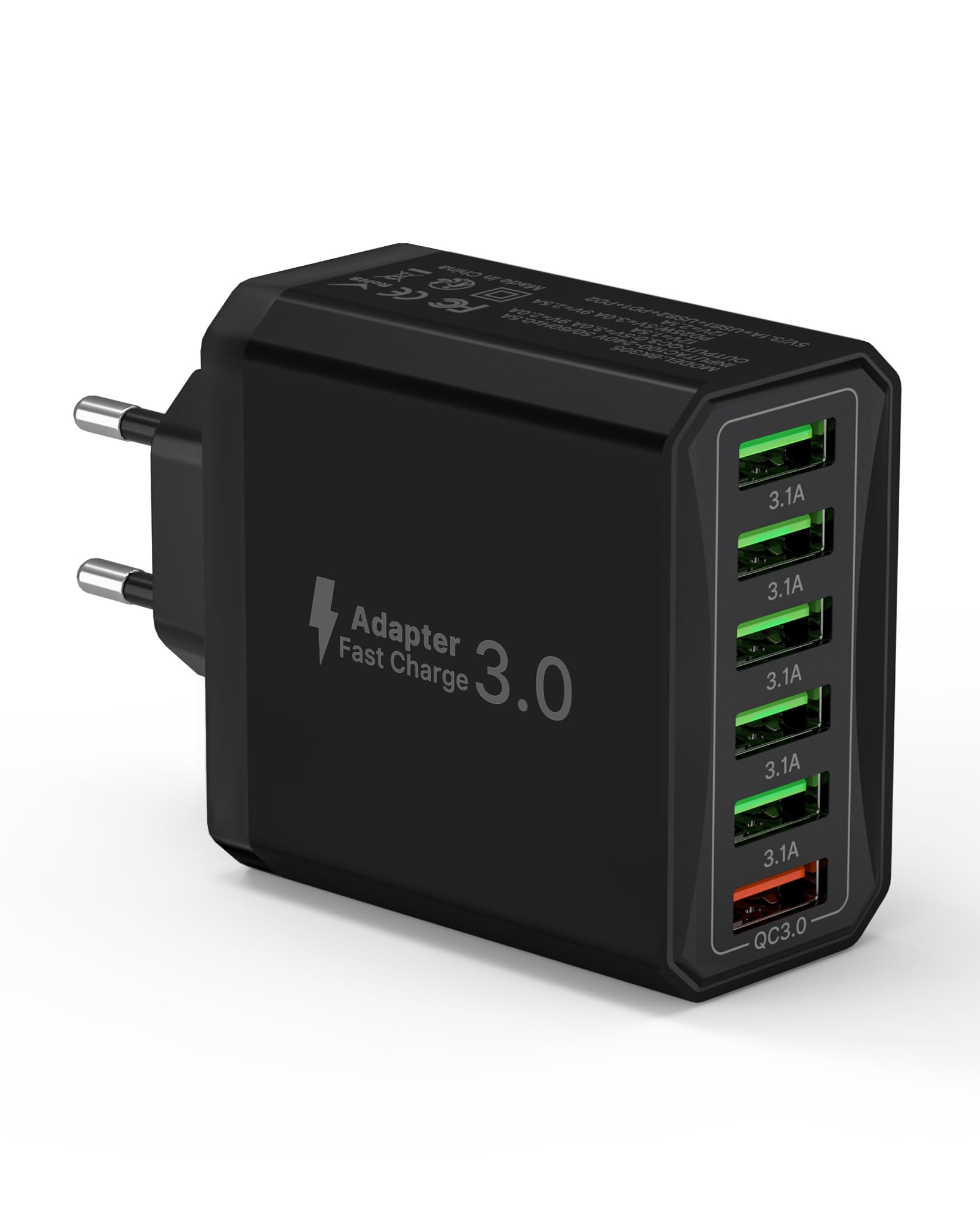 6-Port Multi Charger Plug UK Charging Power Adapter