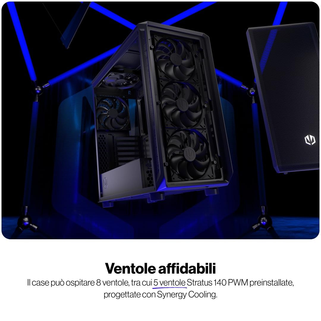 ENDORFY Arx 700 Air, case ATX spazioso, 5x ventole da 140 mm incluse, elevata compatibilità con molti componenti | EY2A012