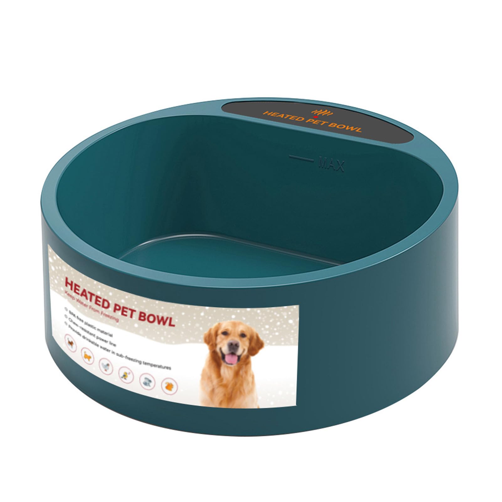 Heated Water Bowl for Outdoor Cats, 2.2L Heated Dog Bowl Provides Drinkable Water in Winter, Heated Pet Bowl for Chickens Rabbits Bird Bath, Livestock Thermal Bowls