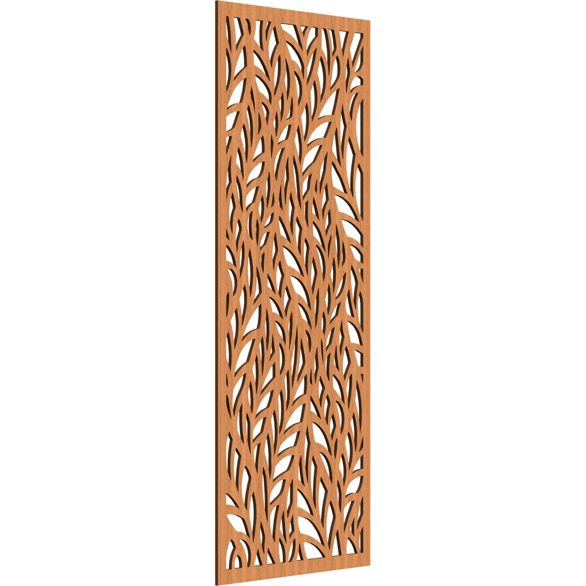 21 3/8"W x 54 3/8"H x 3/8"T Ortonville Decorative Fretwork Wood Wall Panels, Cherry