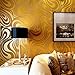 QIHANG Modern Abstract Curve 3D Wallpaper Roll Mural Papel De Parede Flocking for Striped Gold&Yellow Color Qh-Wallpaper 0.7m*8.4m=5.88㎡