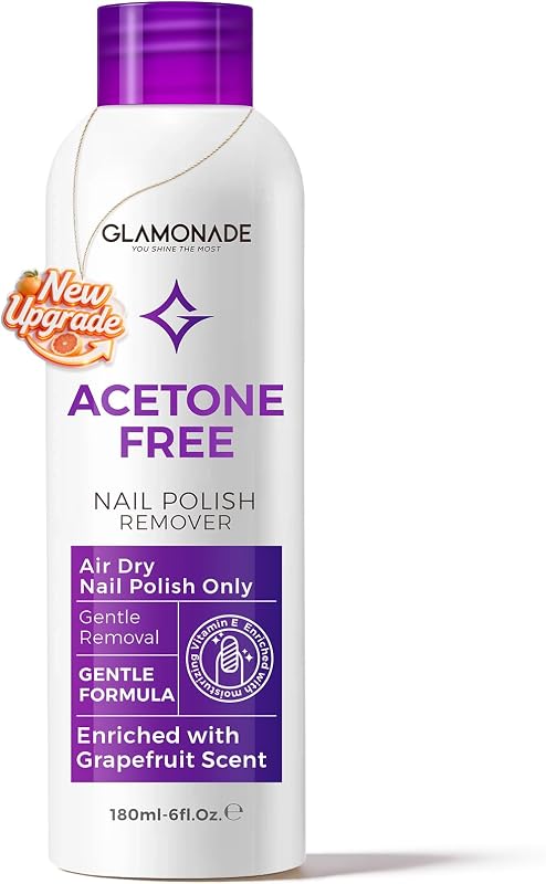 Non Acetone Nail Polish Remover: Gentle & Nourishing Formula Fingernail Polish Remover | Non-Drying Removal of Regular Nail Polish with Grapefruit Scent & Vitamin E for Home Art(6 Fl Oz)