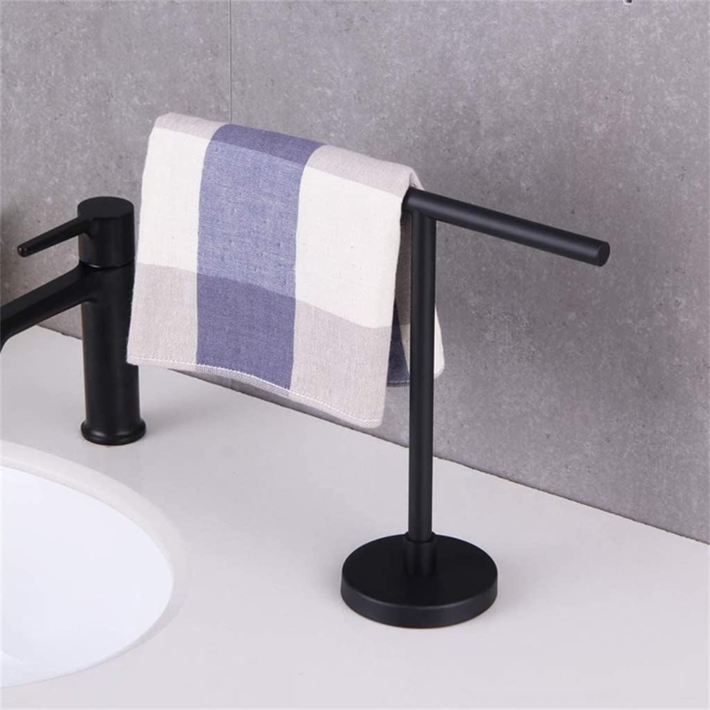 Movable Hand Towel Holder Standing Tree Rack Black Bath Stand Bathroom Hanger Vanities Countertop