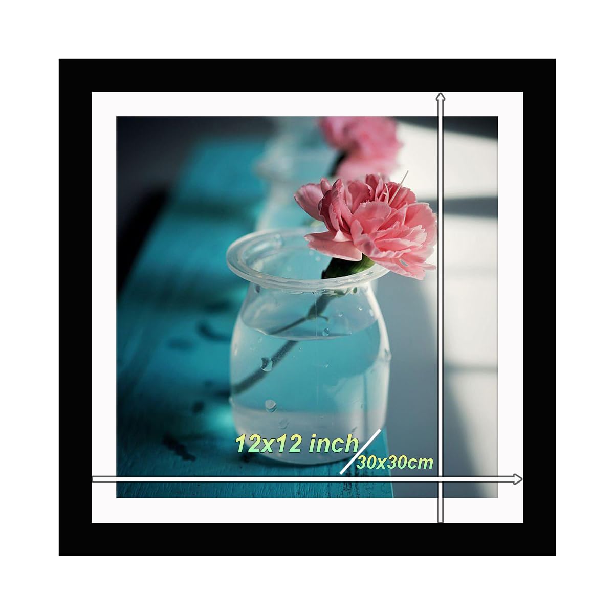 Photo 1 of Betionol Diamond Painting Frames, Display 12x12in/30x30cm Diamond Painting Pictures or Photos, Black Natural Solid Wood Picture Frame with Acrylic Protection Glass, Back Mat And Hanging Kit